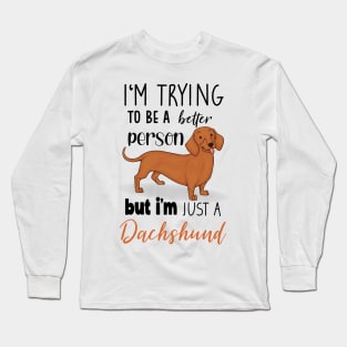 Funny Dachshund Mom Dog Lover Doxie, Cute Wiener Dog Long Sleeve T-Shirt